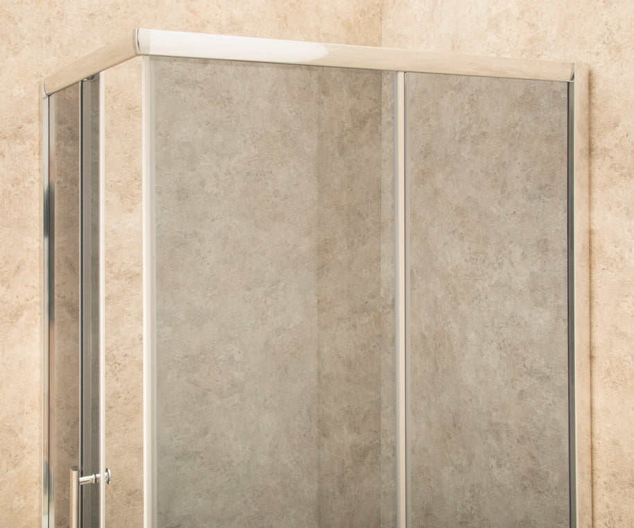 Doccia 86x108cm Regolabile Reversibile Vetri Fume' 6mm Telaio in Alluminio