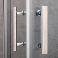 Doccia 86x108cm Regolabile Reversibile Vetri Fume' 6mm Telaio in Alluminio