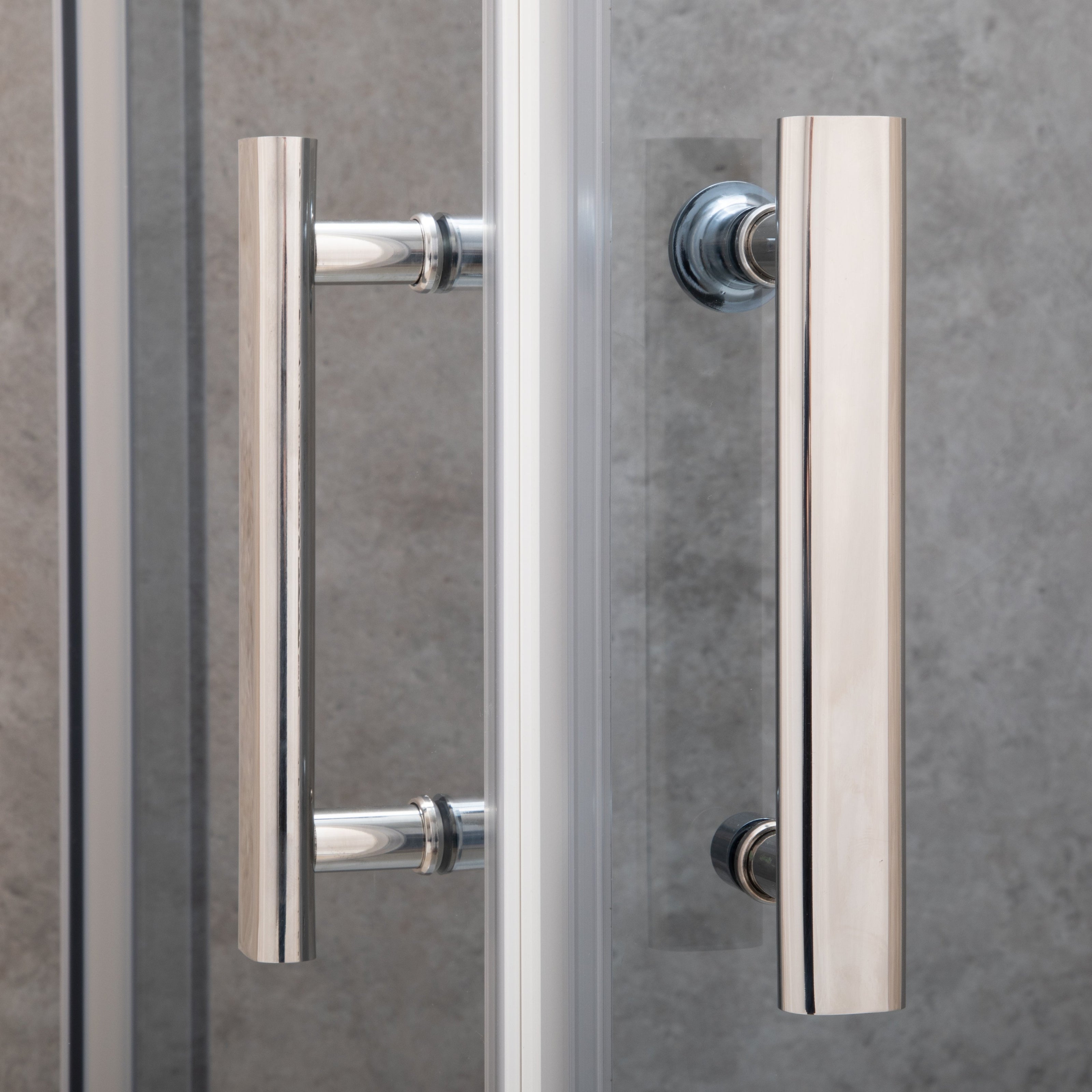 Doccia 87x101cm Regolabile Reversibile Vetri Fume' 6mm Telaio in Alluminio