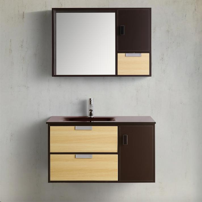 Mobile Arredo Bagno Dante 90 cm Bicolore Sospeso Moderno Contemporaneo