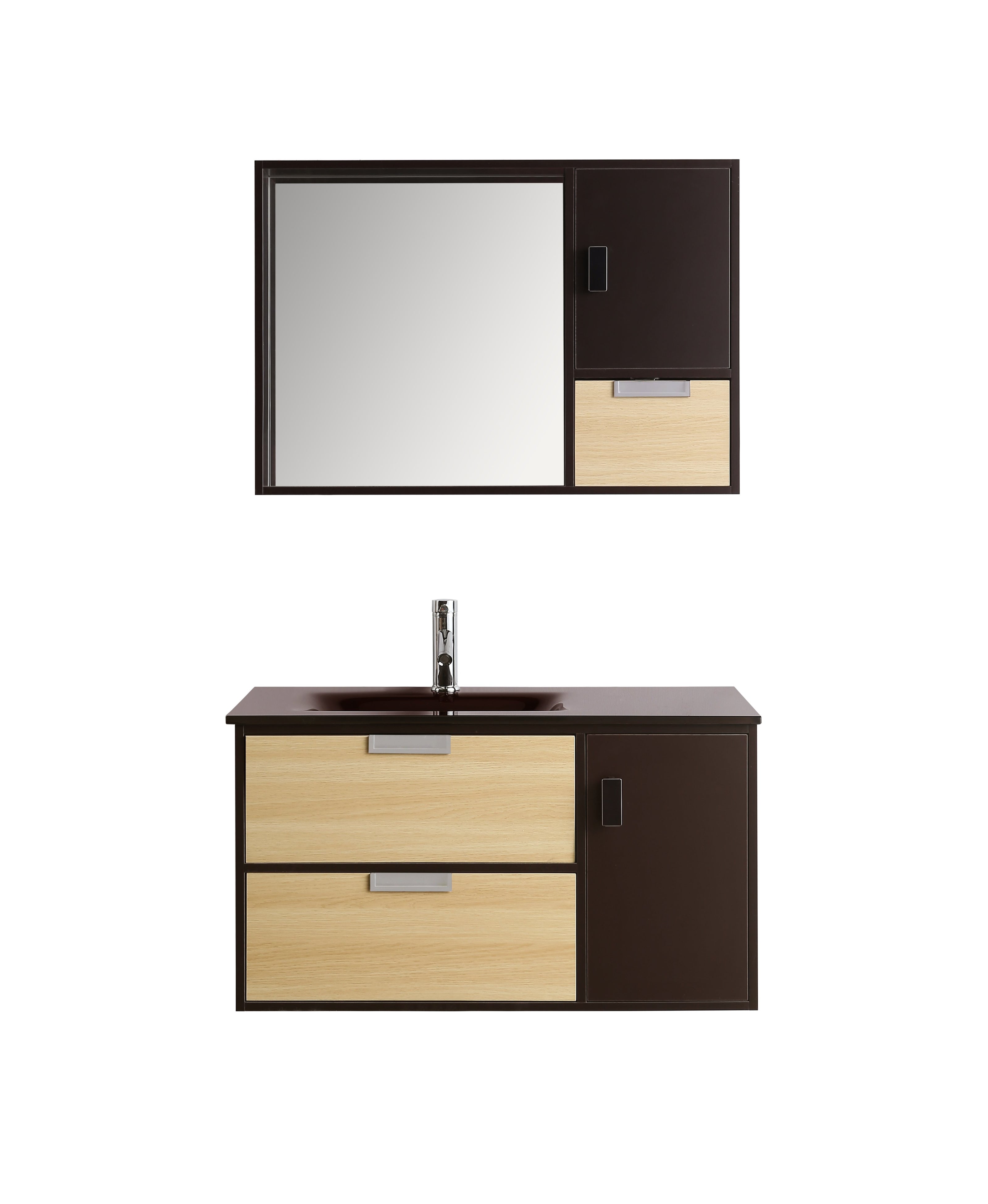 Mobile Arredo Bagno Dante 90 cm Bicolore Sospeso Moderno Contemporaneo