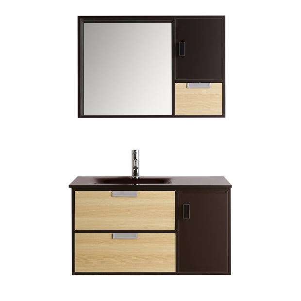 Mobile Arredo Bagno Dante 90 cm Bicolore Sospeso Moderno Contemporaneo