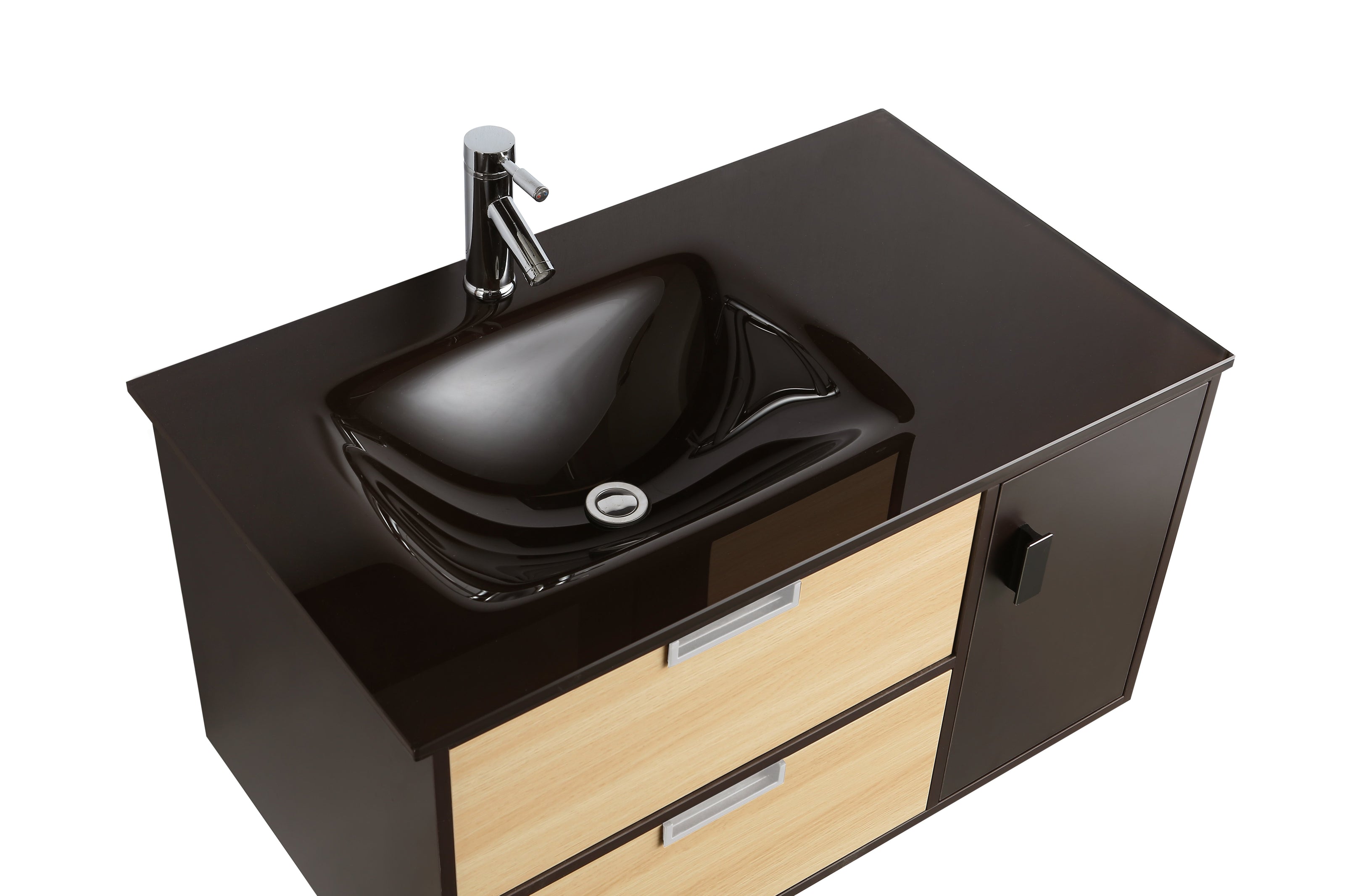 Mobile Arredo Bagno Dante 90 cm Bicolore Sospeso Moderno Contemporaneo