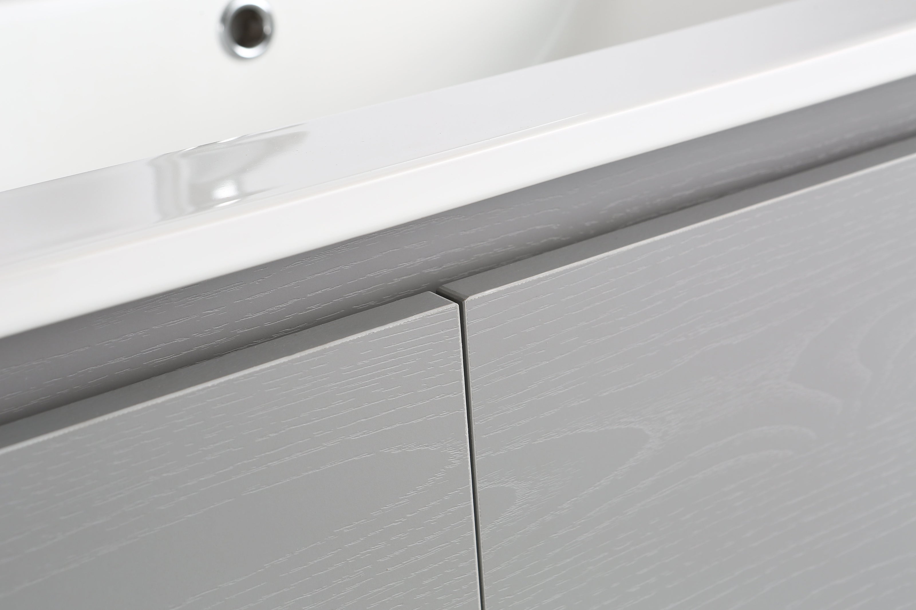 Mobile Arredo Bagno Platone 90 cm Grigio Effetto Legno Sospeso Moderno