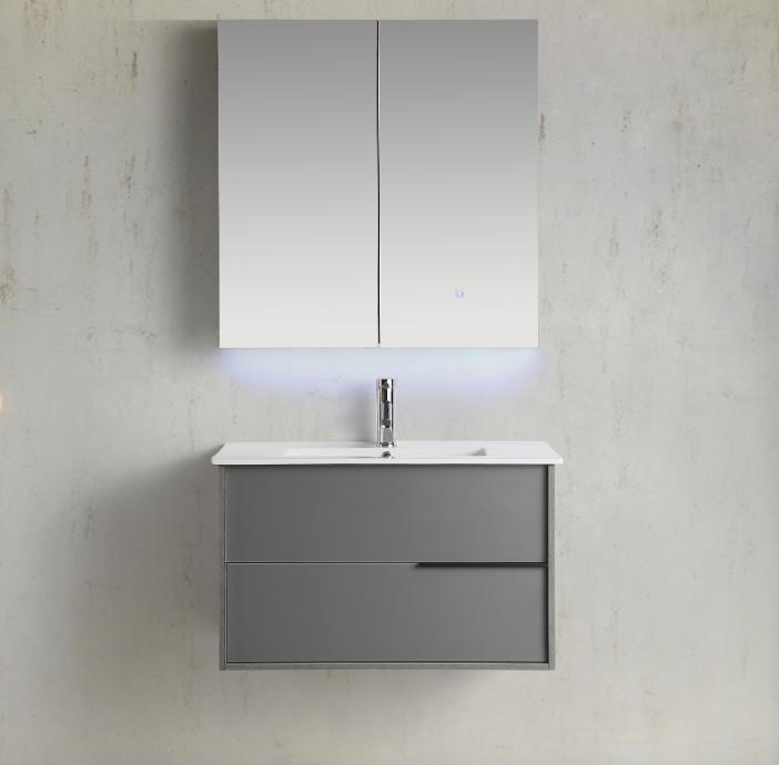 Mobile Arredo Bagno Pascal 80 cm Grigio Sospeso Moderno