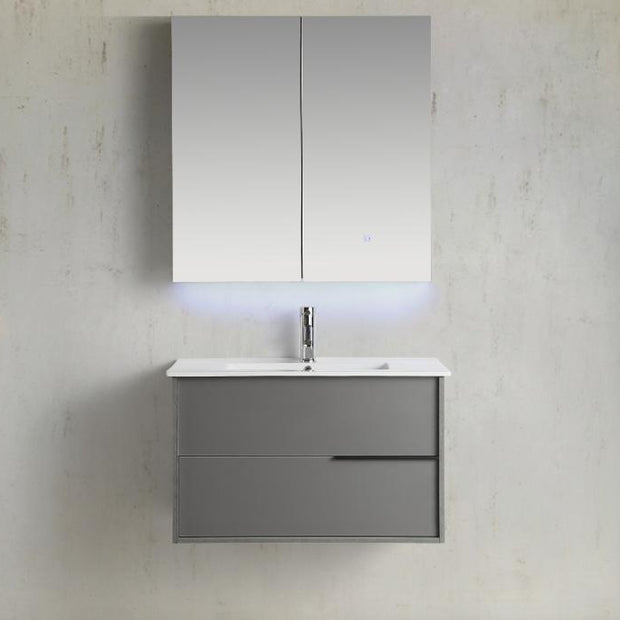 Mobile Arredo Bagno Pascal 80 cm Grigio Sospeso Moderno