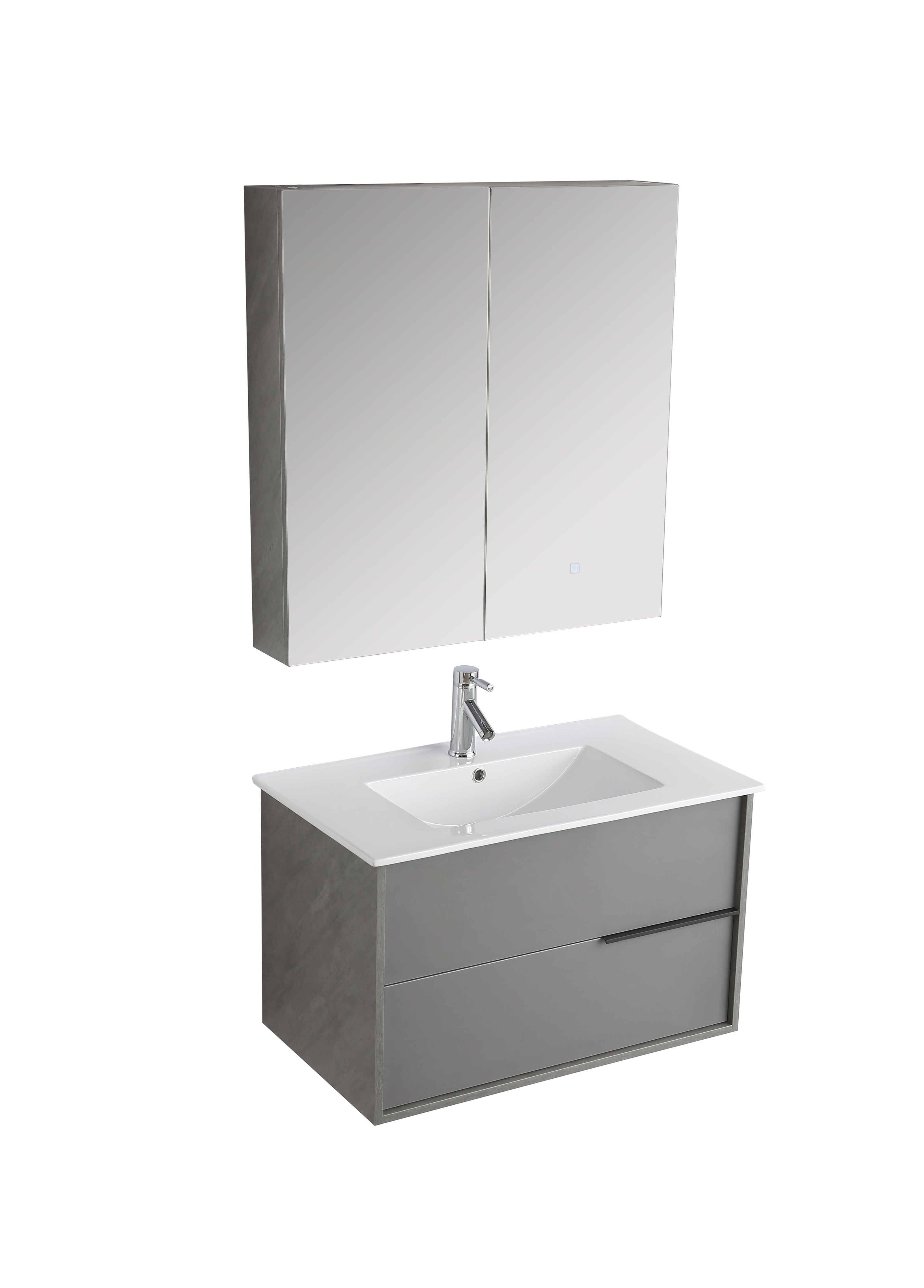 Mobile Arredo Bagno Pascal 80 cm Grigio Sospeso Moderno