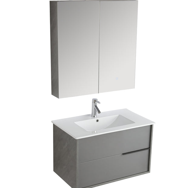 Mobile Arredo Bagno Pascal 80 cm Grigio Sospeso Moderno