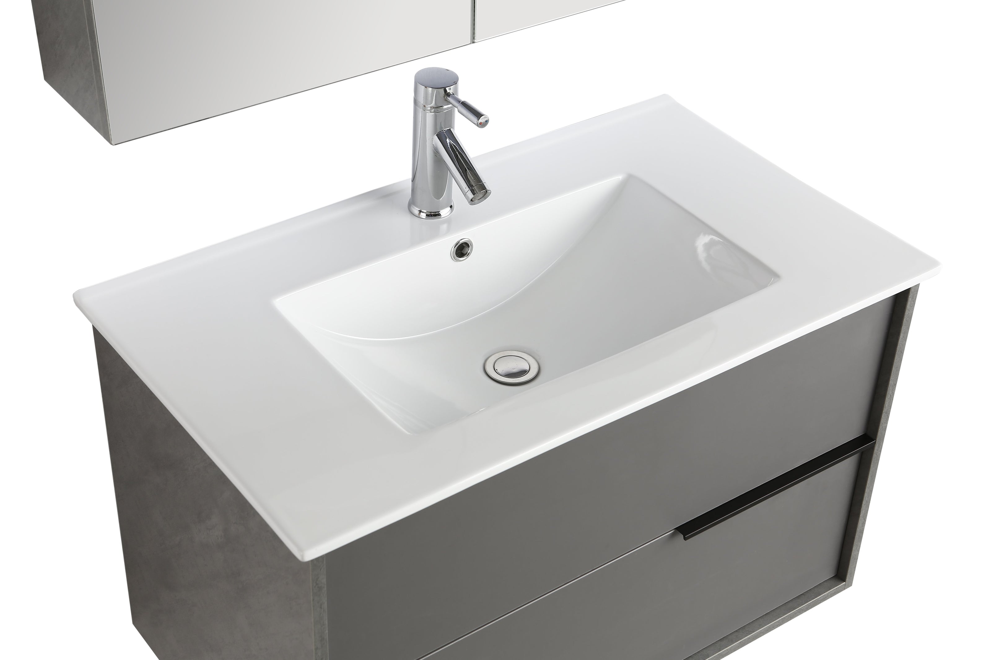 Mobile Arredo Bagno Pascal 80 cm Grigio Sospeso Moderno