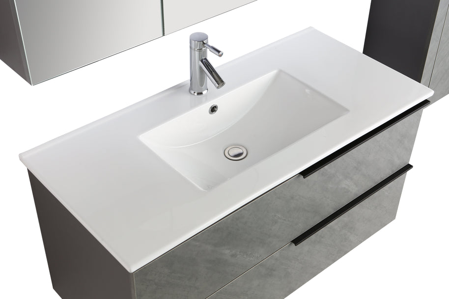 Mobile Arredo Bagno Pitagora 100 cm grigio Sospeso Moderno con Colonna