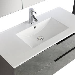 Mobile Arredo Bagno Pitagora 100 cm grigio Sospeso Moderno con Colonna