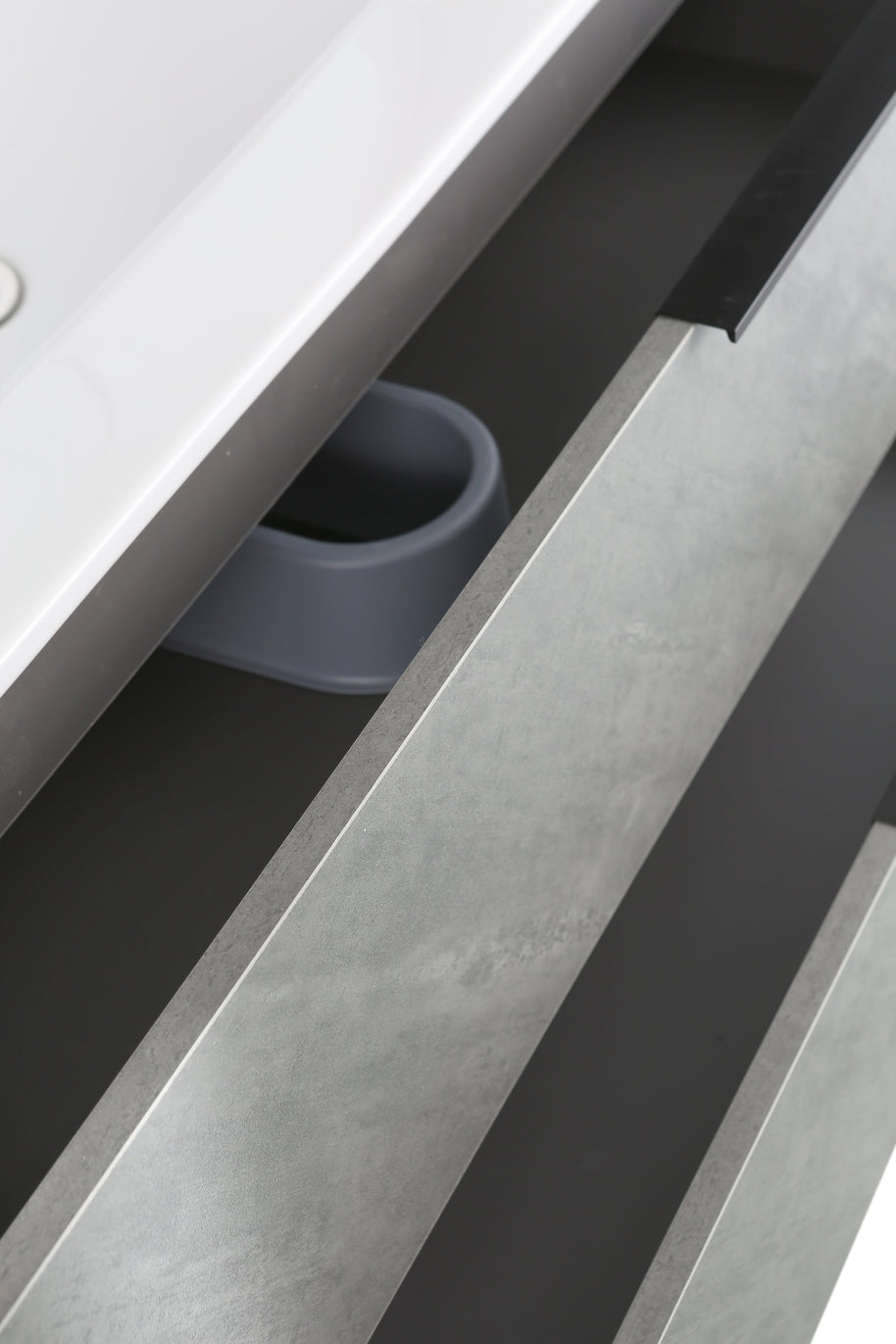 Mobile Arredo Bagno Pitagora 100 cm grigio Sospeso Moderno con Colonna