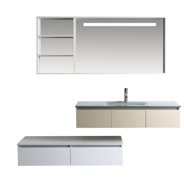 Mobile Arredo Bagno Socrate 120 cm Doppio Bicolore Sospeso Moderno