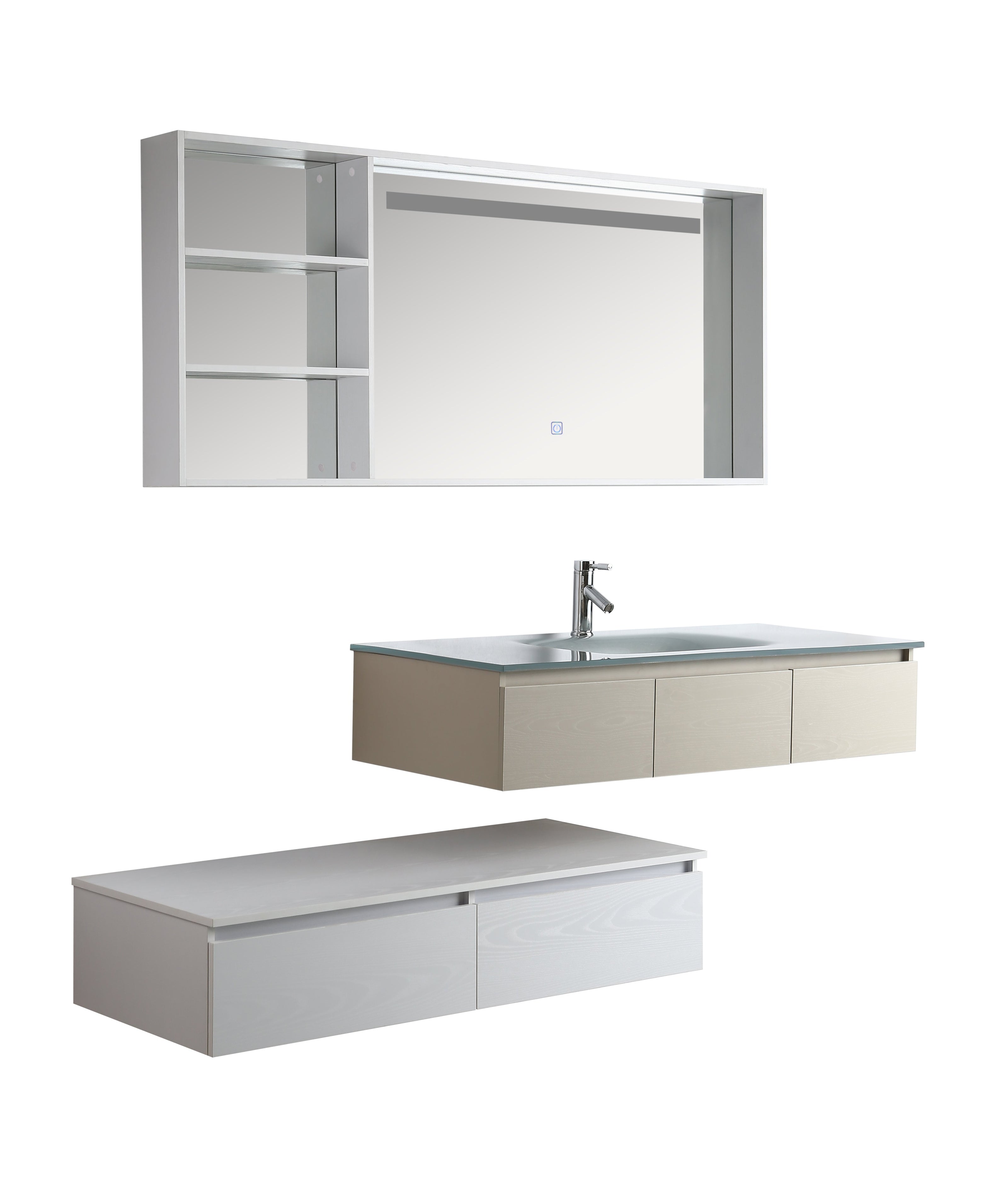 Mobile Arredo Bagno Socrate 120 cm Doppio Bicolore Sospeso Moderno