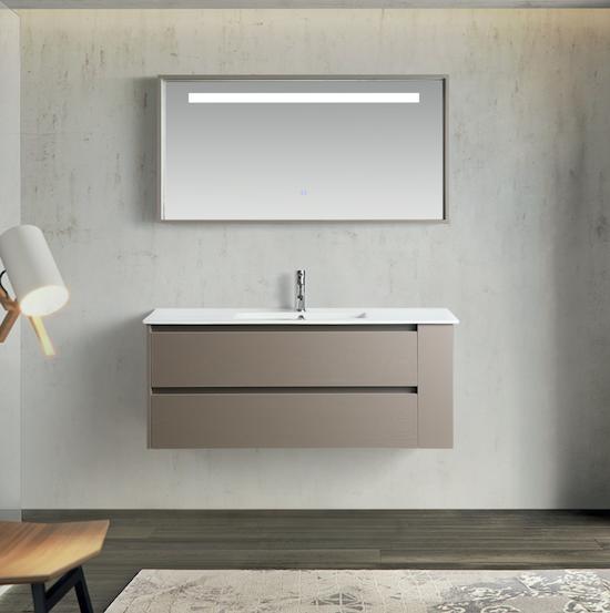 Mobile Arredo Bagno Galileo 120 cm Sospeso Tortora Moderno Contemporaneo
