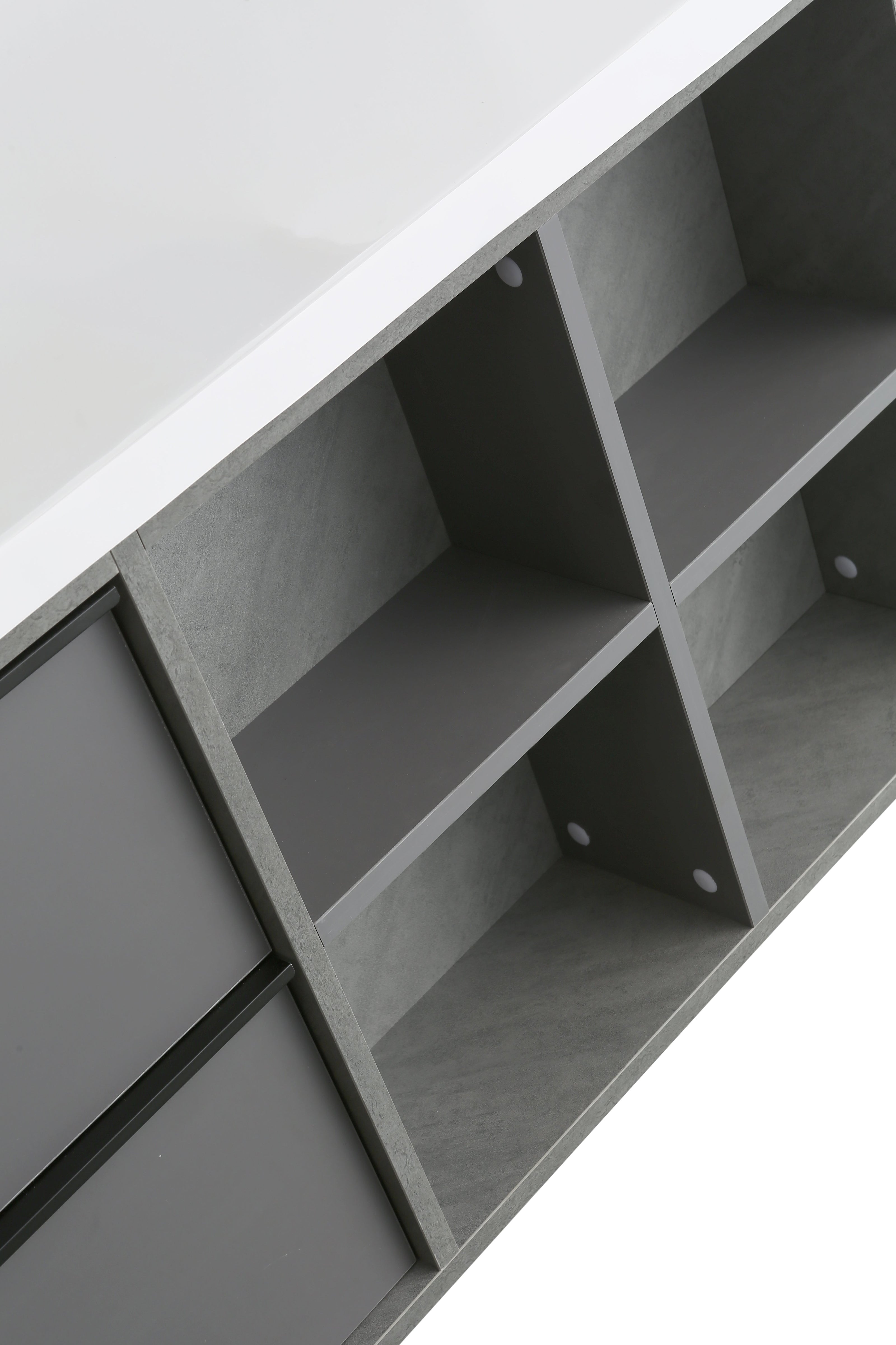 Mobile Arredo Bagno Marte 130 cm Grigio Sospeso Moderno Contemporaneo