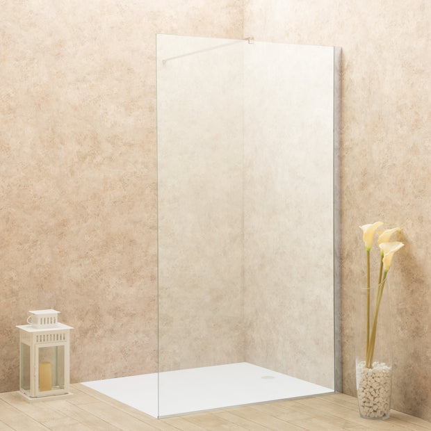 Parete Doccia Walk In Reversibile 110cm Spessore 8mm Altezza 2m