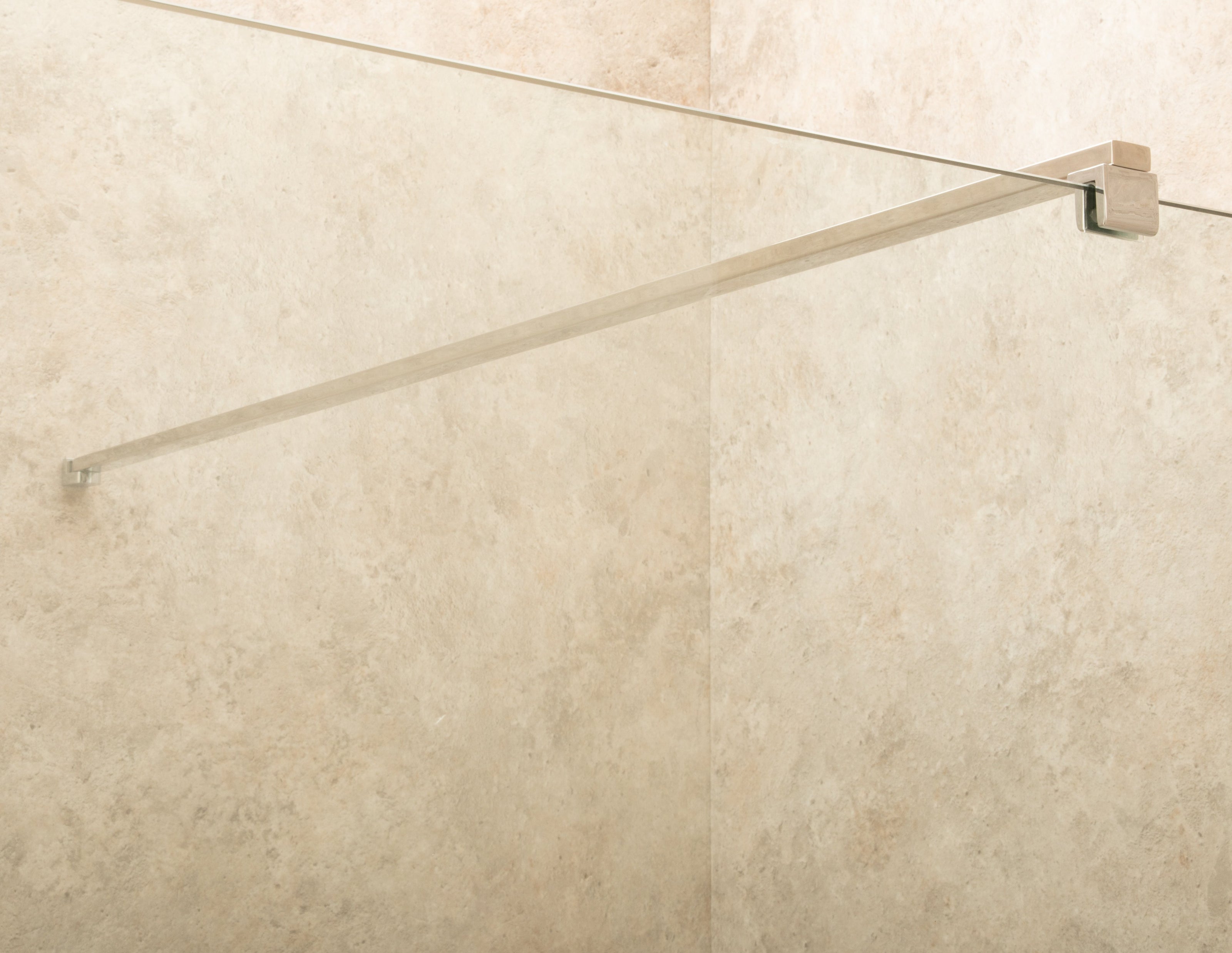 Parete Doccia Walk In Reversibile Vetro Trasparente 90cm Spessore 8mm x2M