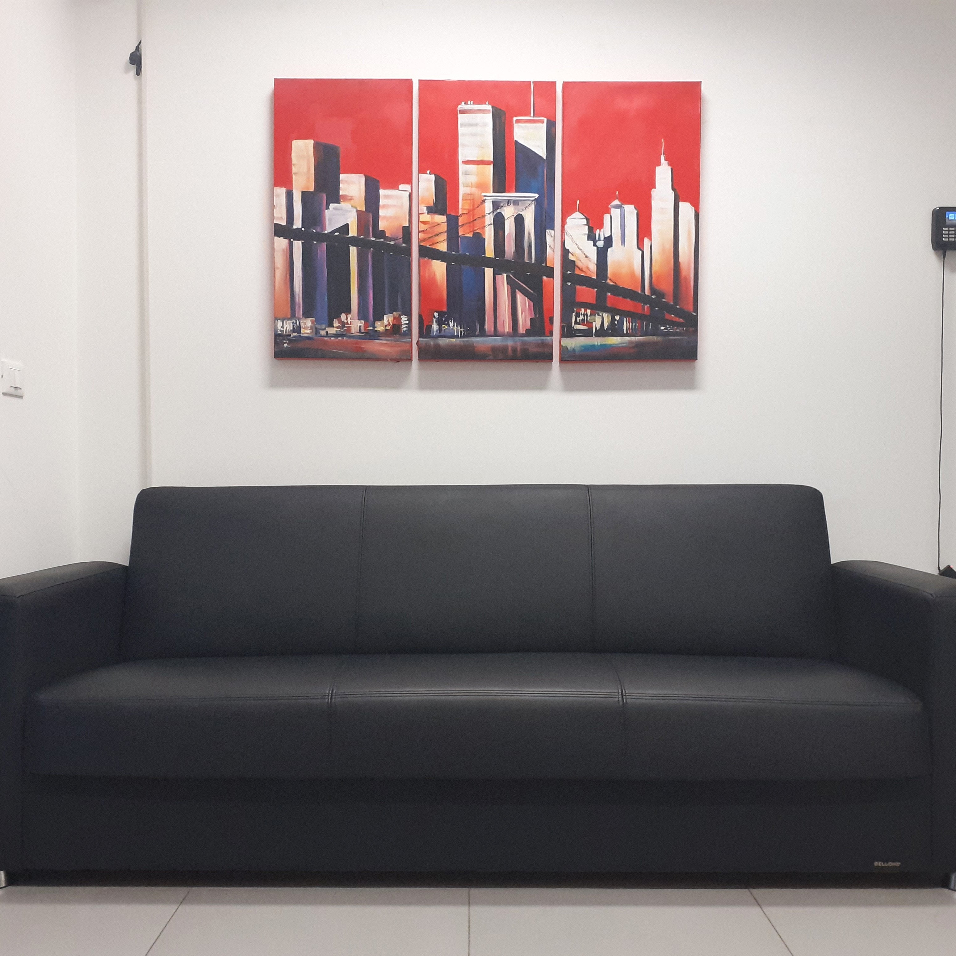 Quadro Dipinto a Mano su Tela Astratto a 3 Pannelli N51