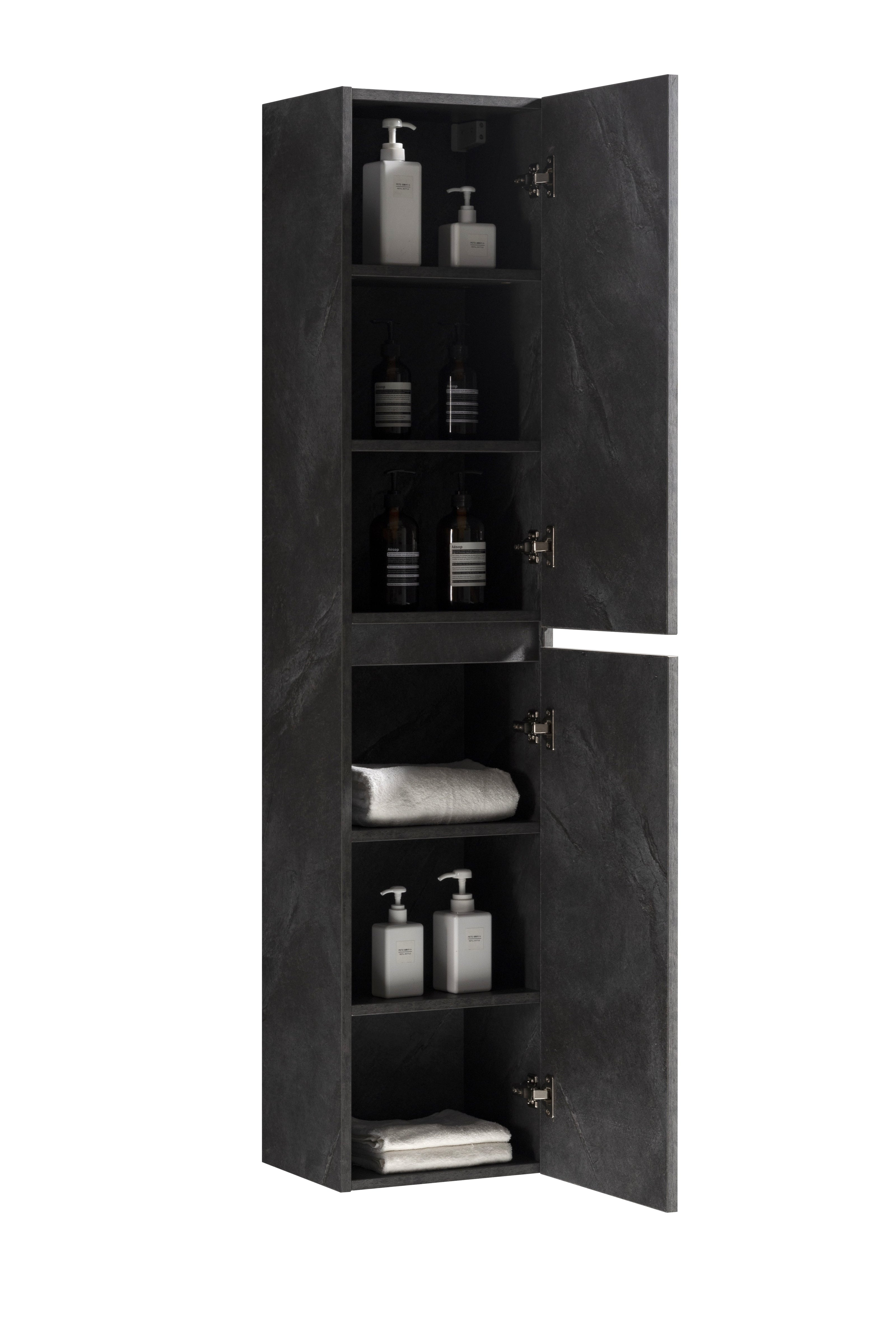 Set Mobile Arredo Bagno Roma Stone con Doppio Lavabo Color Grigio Antracite 120 cm