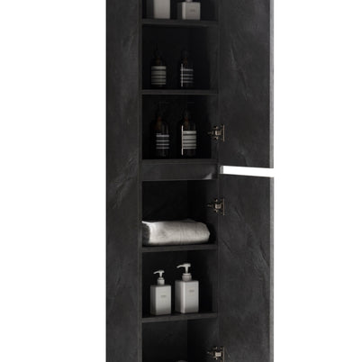 Set Mobile Arredo Bagno Roma Stone con Doppio Lavabo Color Grigio Antracite 120 cm