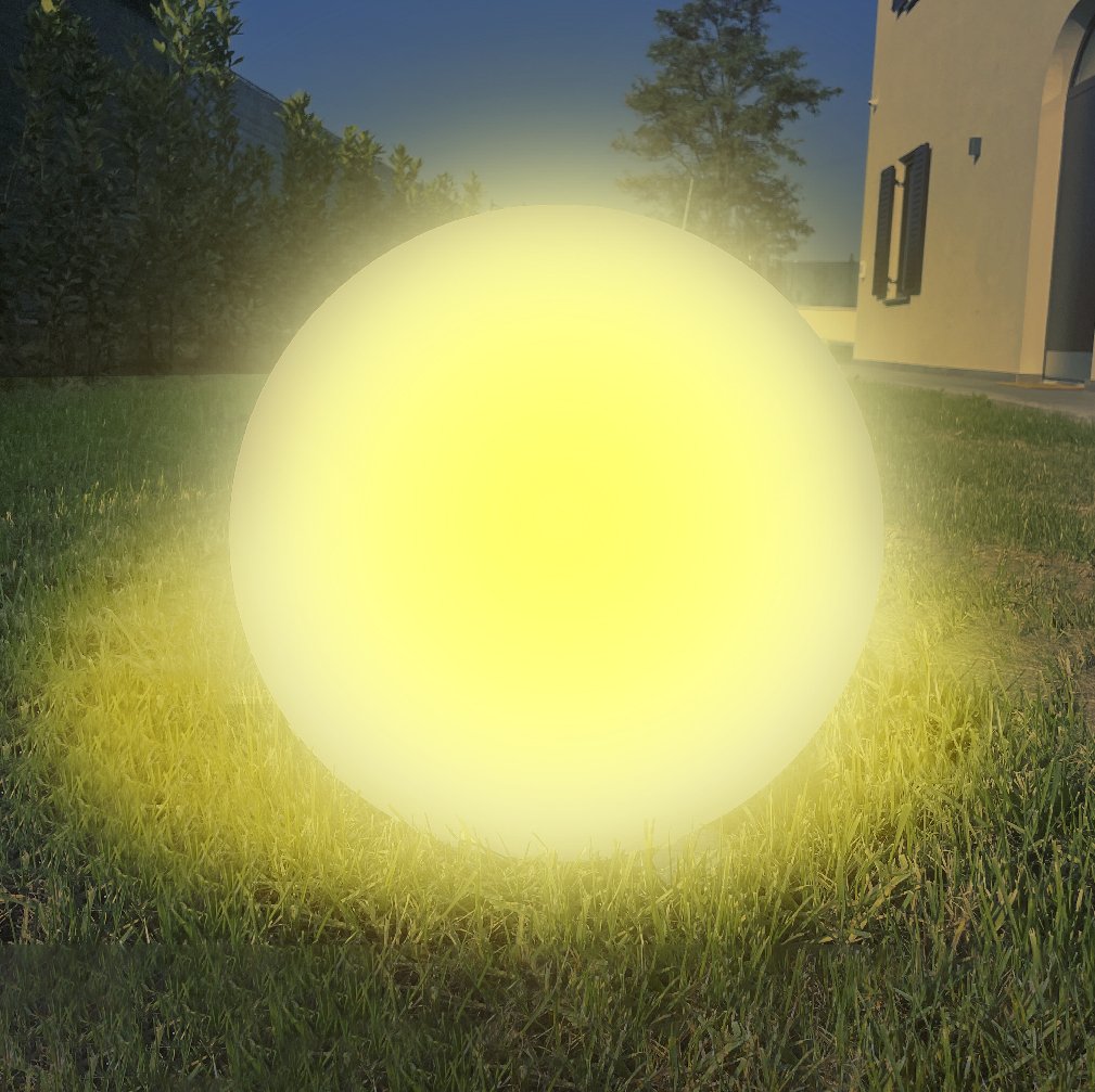 Lampada Sfera a Led RGB Cromoterapica Impermeabile Ricaricabile 35cm