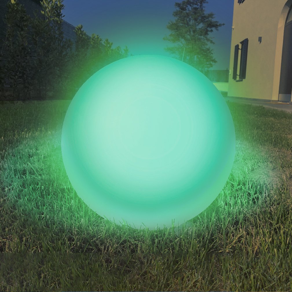 Lampada Sfera a Led RGB Cromoterapica Impermeabile Ricaricabile 35cm