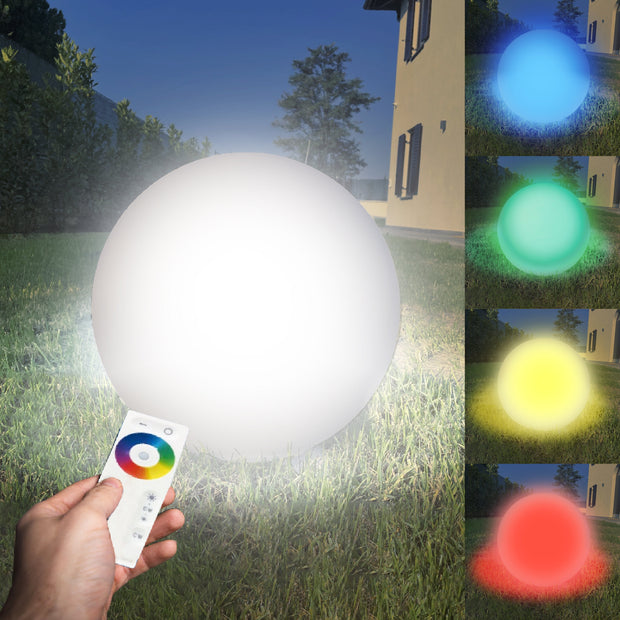 Lampada Sfera a Led RGB Cromoterapica Impermeabile Ricaricabile 40cm