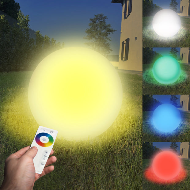 Lampada Sfera a Led RGB Cromoterapica Impermeabile Ricaricabile 50cm