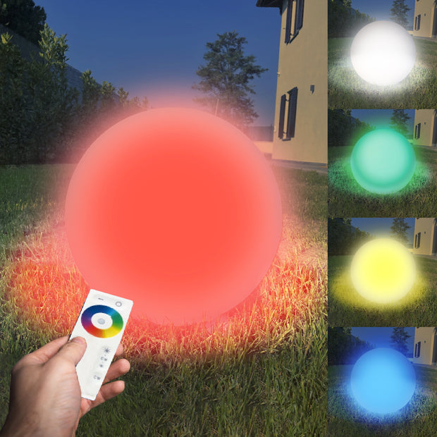 Lampada Sfera a Led RGB Cromoterapica Impermeabile Ricaricabile 68cm