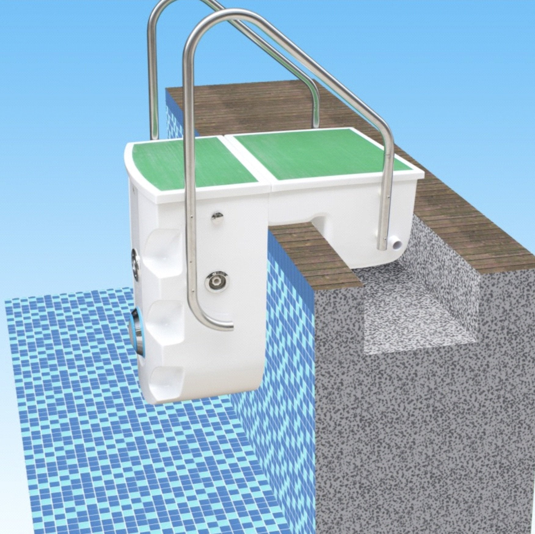 Kit Piscina Facile con Pompa Filtro Pannello di controllo Scaletta e Luce