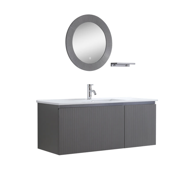 Set Mobile Arredo Bagno Clara Stone Antracite 100cm