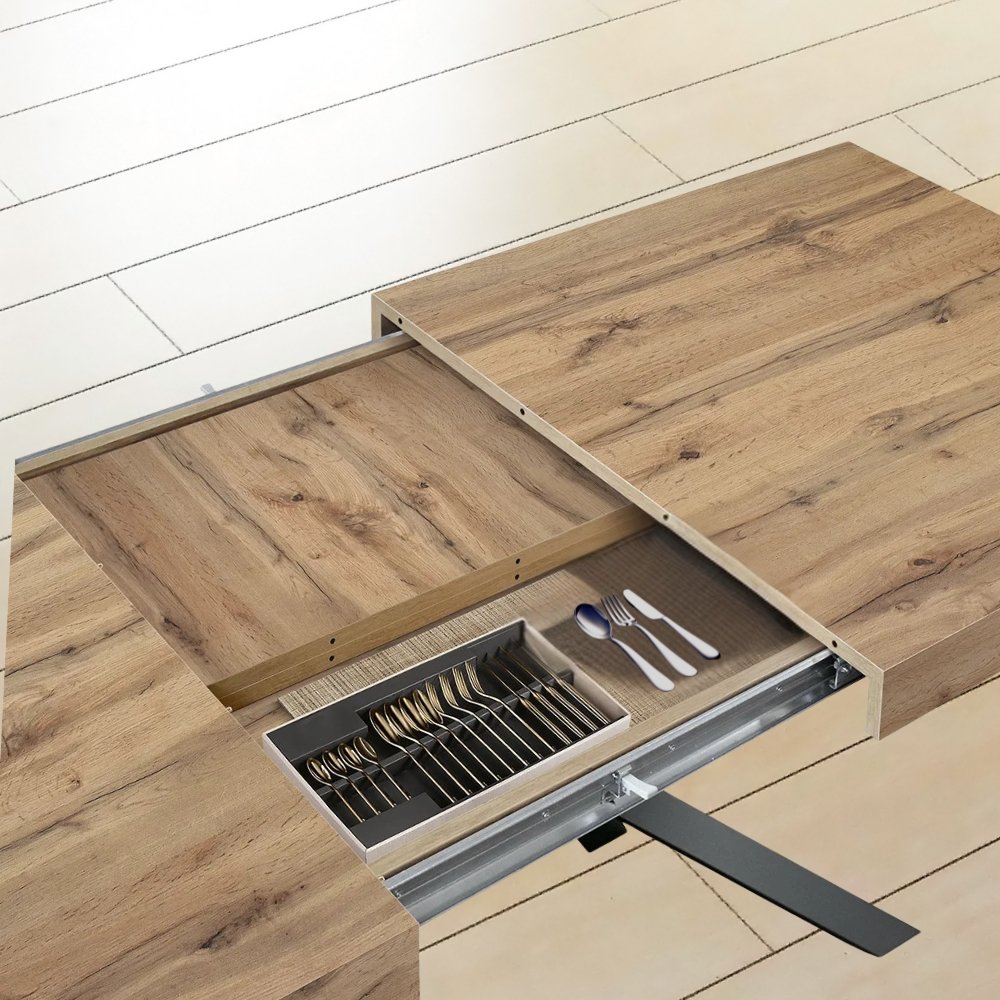 Tavolo Legno di Acacia Daytona 160x85 cm Allungabile a 240 cm