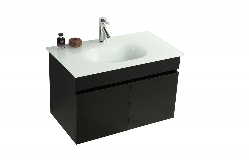 Mobile Arredo Bagno Easy Black 80 cm Sospeso Nero Moderno cod. 00000763