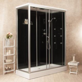 Box Doccia 70 X 110 Prezzi.Box Doccia Black Air 70x110 Destra Idromassaggio Multifunzione Cod 00000279