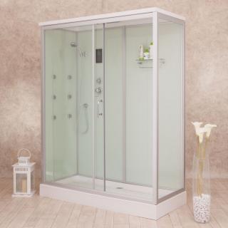 Cabina Doccia 70 X 110.Box Doccia White Air 70x110 Sinistra Idromassaggio Multifunzione Cod 00000935