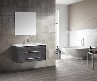 Arredo Bagno A Cagliari.Set Mobile Arredo Bagno Urban Stone Grigio Antracite 100cm Cod 00003097