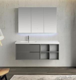 Mobili Arredo Bagno Immagini.Mobile Arredo Bagno Marte 130 Cm Grigio Sospeso Moderno Contemporaneo Cod 00004637